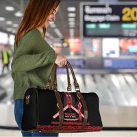 Toitu Te Tiriti Waitangi Travel Bag Black Wharenui House - Polynesian Pride