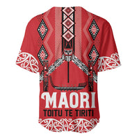 Toitu Te Tiriti Waitangi Baseball Jersey Red Wharenui House - Polynesian Pride