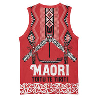 Toitu Te Tiriti Waitangi Basketball Jersey Red Wharenui House - Polynesian Pride