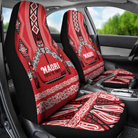 Toitu Te Tiriti Waitangi Car Seat Cover Red Wharenui House - Polynesian Pride