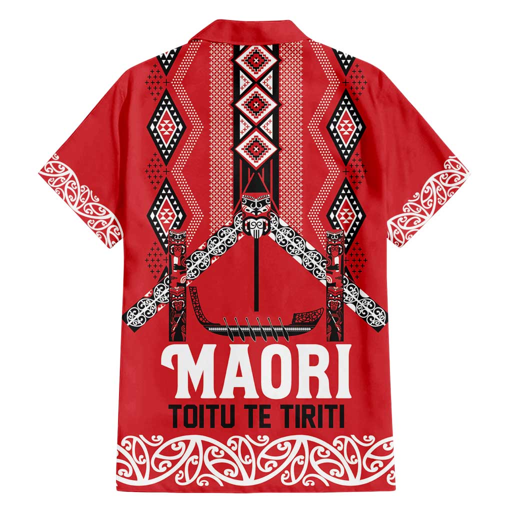 Toitu Te Tiriti Waitangi Family Matching Puletasi and Hawaiian Shirt Red Wharenui House LT9 - Polynesian Pride
