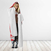 Toitu Te Tiriti Waitangi Hooded Blanket Red Wharenui House - Polynesian Pride