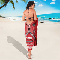 Toitu Te Tiriti Waitangi Sarong Red Wharenui House - Polynesian Pride
