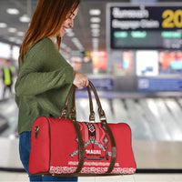 Toitu Te Tiriti Waitangi Travel Bag Red Wharenui House - Polynesian Pride