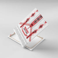 Toitu Te Tiriti Waitangi Canvas Wall Art White Wharenui House - Polynesian Pride