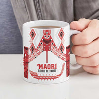 Toitu Te Tiriti Waitangi Ceramic Mug White Wharenui House - Polynesian Pride