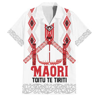 Toitu Te Tiriti Waitangi Family Matching Long Sleeve Bodycon Dress and Hawaiian Shirt White Wharenui House LT9 Dad's Shirt - Short Sleeve white - Polynesian Pride