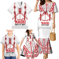 Toitu Te Tiriti Waitangi Family Matching Mermaid Dress and Hawaiian Shirt White Wharenui House LT9 - Polynesian Pride