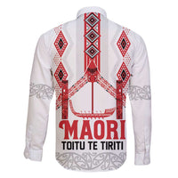 Toitu Te Tiriti Waitangi Family Matching Short Sleeve Bodycon Dress and Hawaiian Shirt White Wharenui House LT9 - Polynesian Pride