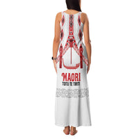 Toitu Te Tiriti Waitangi Family Matching Tank Maxi Dress and Hawaiian Shirt White Wharenui House LT9 - Polynesian Pride
