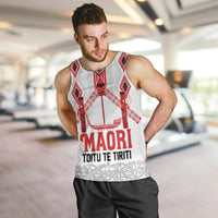 Toitu Te Tiriti Waitangi Men Tank Top White Wharenui House - Polynesian Pride
