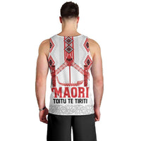Toitu Te Tiriti Waitangi Men Tank Top White Wharenui House - Polynesian Pride
