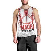 Toitu Te Tiriti Waitangi Men Tank Top White Wharenui House - Polynesian Pride