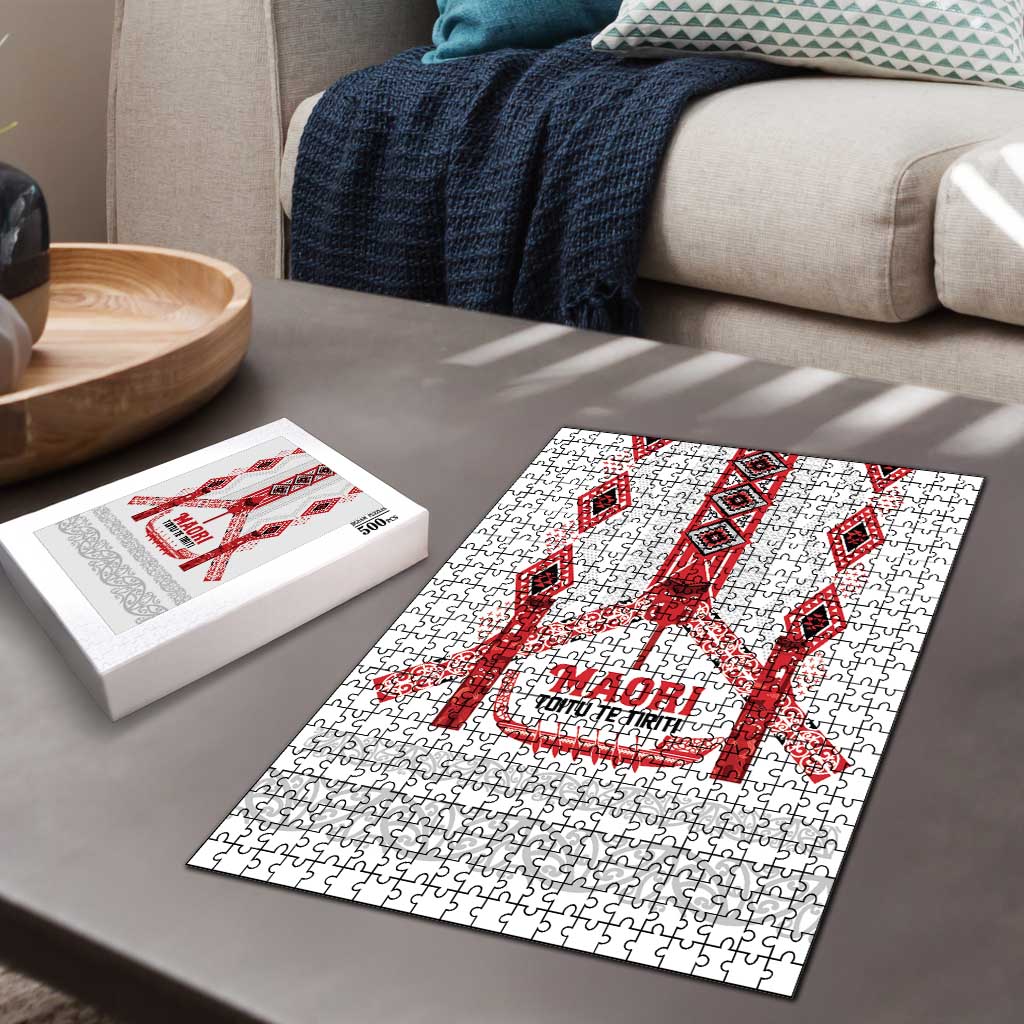 Toitu Te Tiriti Waitangi Puzzle White Wharenui House - Polynesian Pride