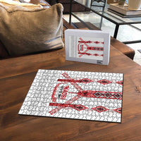 Toitu Te Tiriti Waitangi Puzzle White Wharenui House - Polynesian Pride