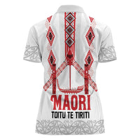Toitu Te Tiriti Waitangi Women Polo Shirt White Wharenui House - Polynesian Pride