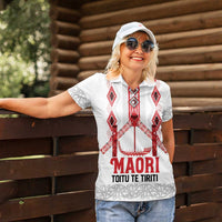 Toitu Te Tiriti Waitangi Women Polo Shirt White Wharenui House - Polynesian Pride