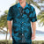 Vintage Tonga Tribal Ngatu Pattern Hawaiian Shirt With Pacific Floral Aqua Art