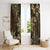 Vintage Tonga Tribal Ngatu Pattern Window Curtain With Pacific Floral Brown Art