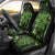 Vintage Tonga Tribal Ngatu Pattern Car Seat Cover With Pacific Floral Lime Green Art