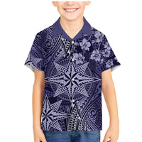 Vintage Tonga Tribal Ngatu Pattern Family Matching Mermaid Dress and Hawaiian Shirt With Pacific Floral Pink Art LT9 Son's Shirt Pink - Polynesian Pride