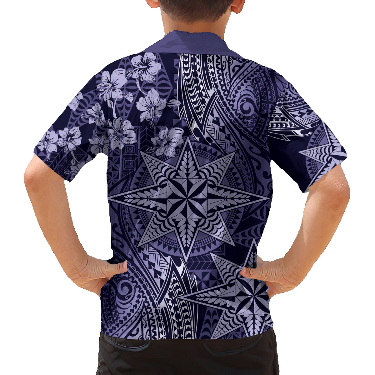 Vintage Tonga Tribal Ngatu Pattern Family Matching Puletasi and Hawaiian Shirt With Pacific Floral Pink Art LT9 - Polynesian Pride