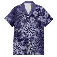 Vintage Tonga Tribal Ngatu Pattern Family Matching Short Sleeve Bodycon Dress and Hawaiian Shirt With Pacific Floral Pink Art LT9 Dad's Shirt - Short Sleeve Pink - Polynesian Pride