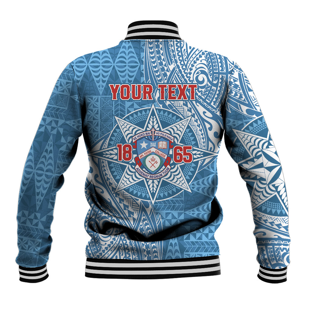 Personalised Tonga Apifo'ou College Baseball Jacket Since 1865 Special Kupesi Pattern