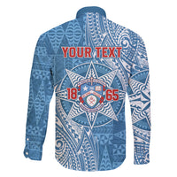 Personalised Tonga Apifo'ou College Family Matching Off Shoulder Short Dress and Hawaiian Shirt Since 1865 Special Kupesi Pattern