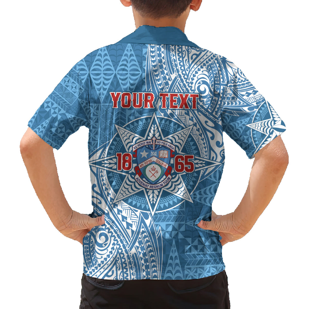 Personalised Tonga Apifo'ou College Family Matching Puletasi and Hawaiian Shirt Since 1865 Special Kupesi Pattern LT9 - Polynesian Pride