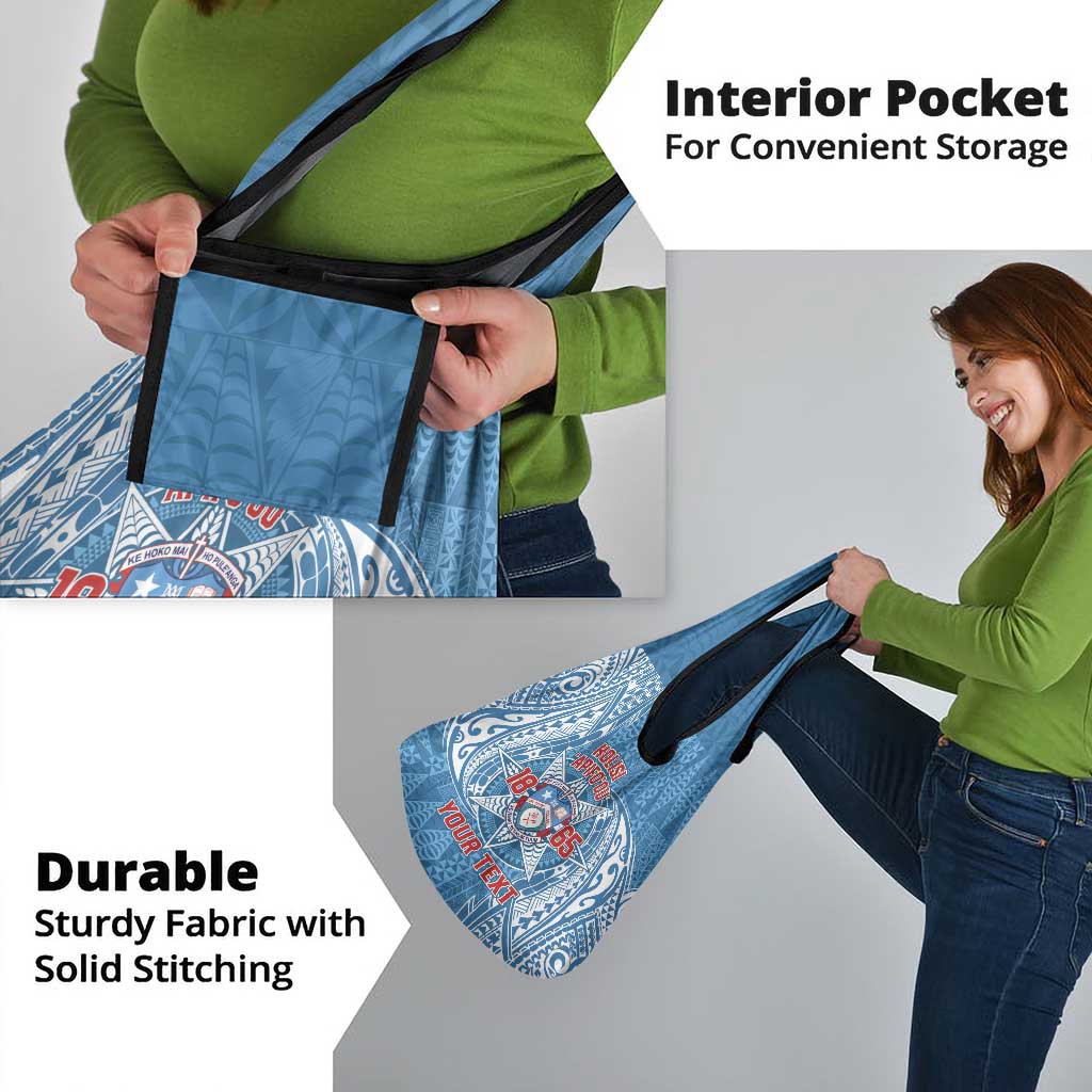 Personalised Tonga Apifo'ou College Grocery Bag Since 1865 Special Kupesi Pattern