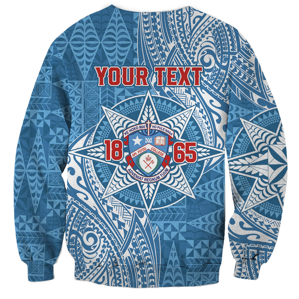 Personalised Tonga Apifo'ou College Sweatshirt Since 1865 Special Kupesi Pattern
