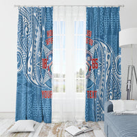 Personalised Tonga Apifo'ou College Window Curtain Since 1865 Special Kupesi Pattern