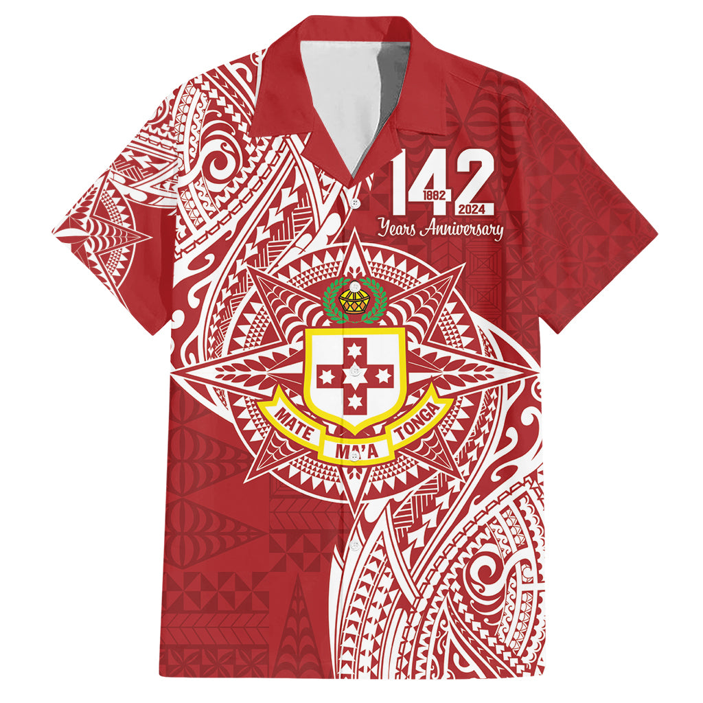 Personalised Kolisi Tonga Atele 142nd Anniversary Family Matching Short Sleeve Bodycon Dress and Hawaiian Shirt Special Kupesi Pattern