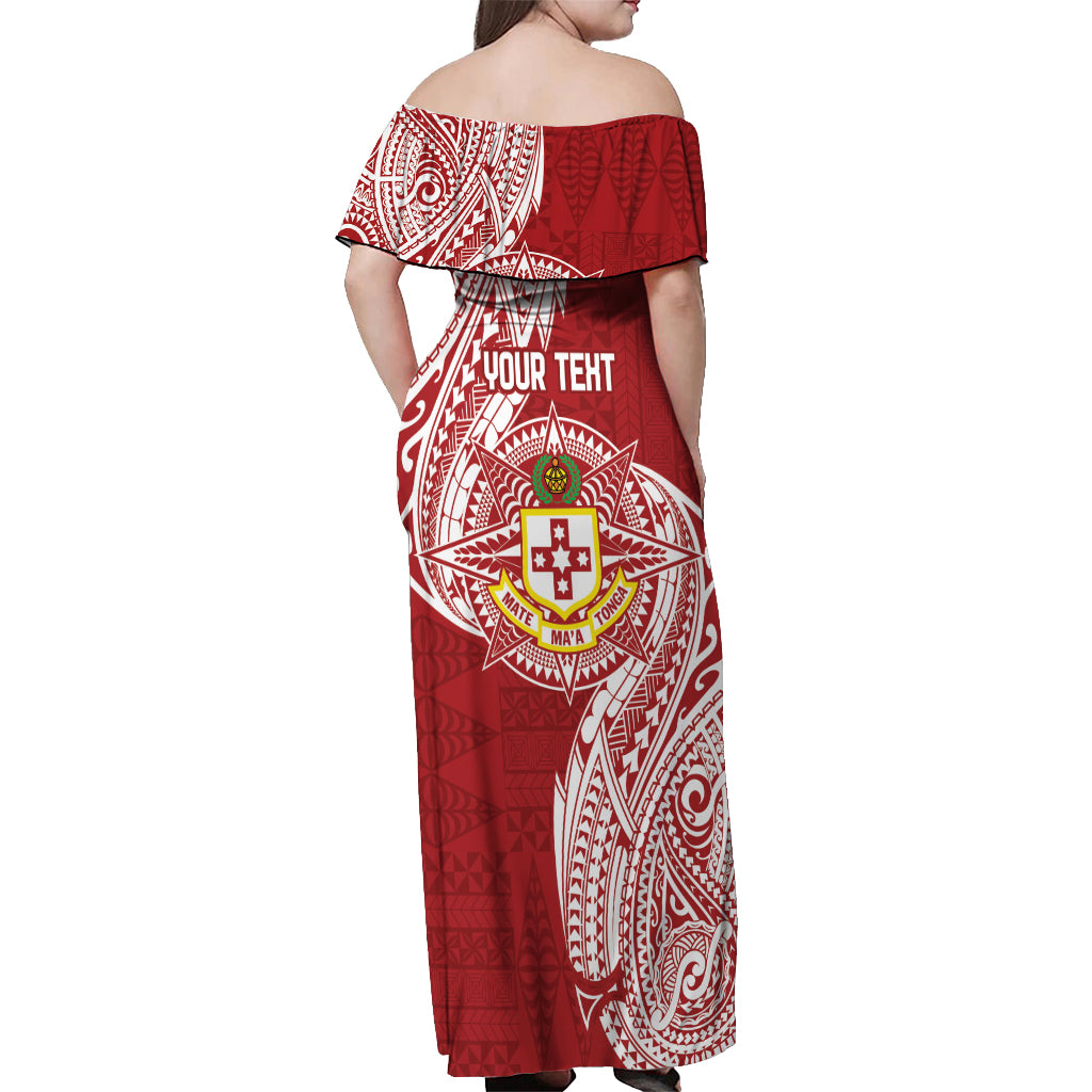 Personalised Kolisi Tonga Atele 142nd Anniversary Off Shoulder Maxi Dress Special Kupesi Pattern