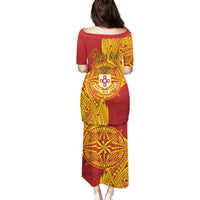 Personalised Kolisi Tonga Atele Family Matching Puletasi and Hawaiian Shirt Since 1882 Simple Ngatu Pattern