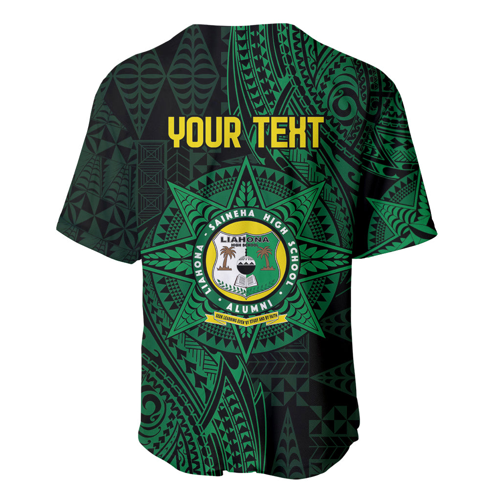 Personalised Tonga Liahona High School 76th Anniversary Baseball Jersey Special Kupesi Pattern