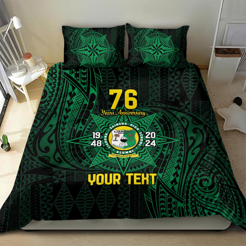 Personalised Tonga Liahona High School 76th Anniversary Bedding Set Special Kupesi Pattern