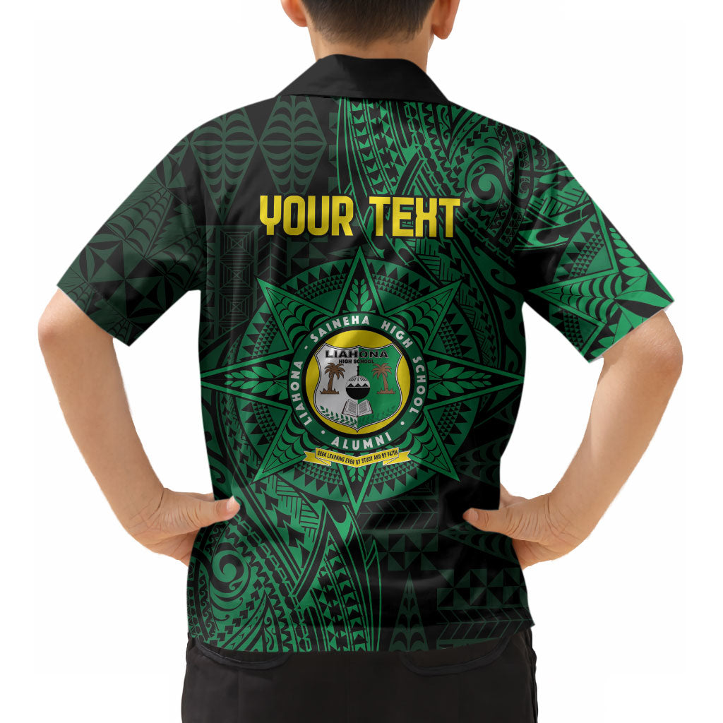 Personalised Tonga Liahona High School 80th Anniversary Kid Hawaiian Shirt Special Kupesi Pattern LT9 - Polynesian Pride