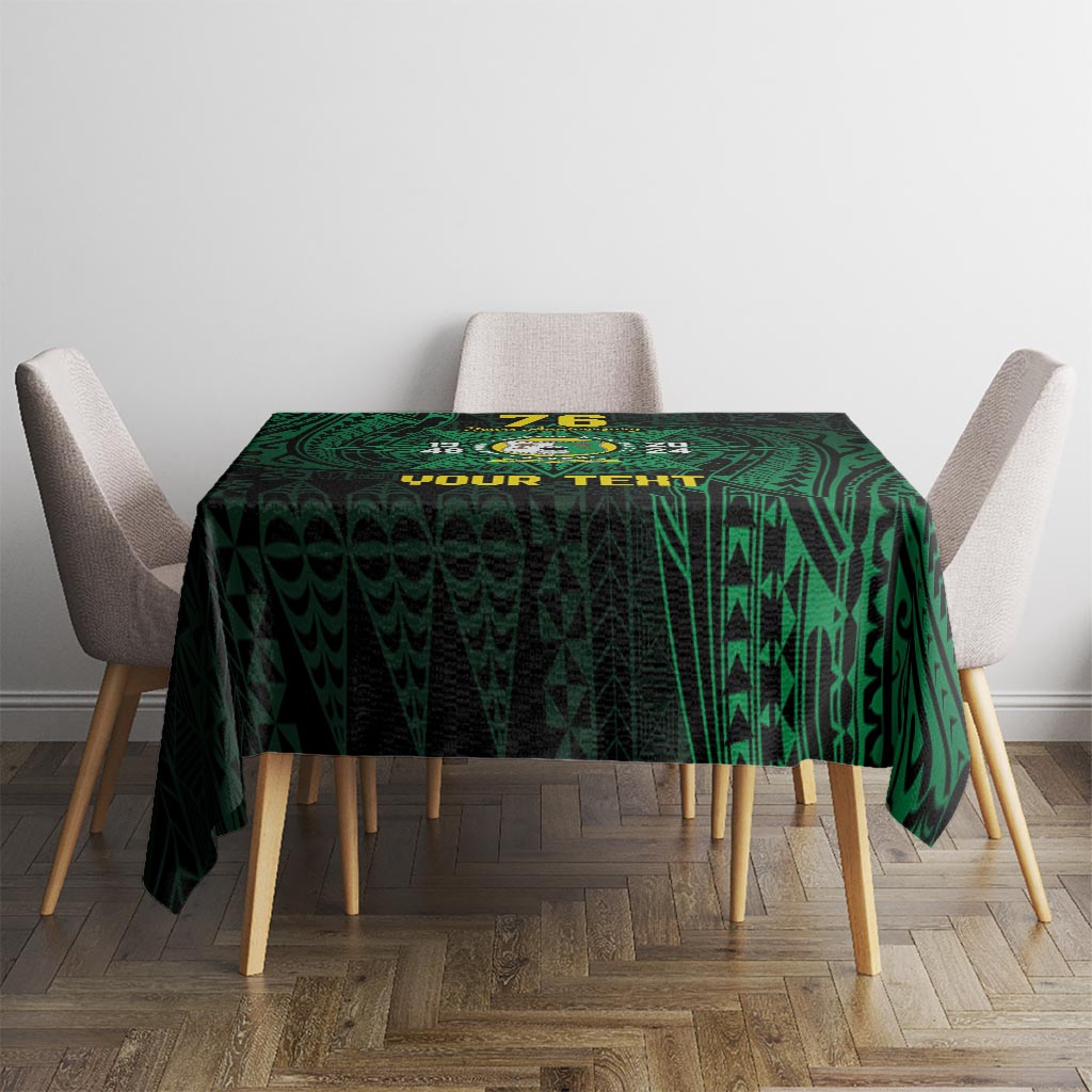 Personalised Tonga Liahona High School 76th Anniversary Tablecloth Special Kupesi Pattern