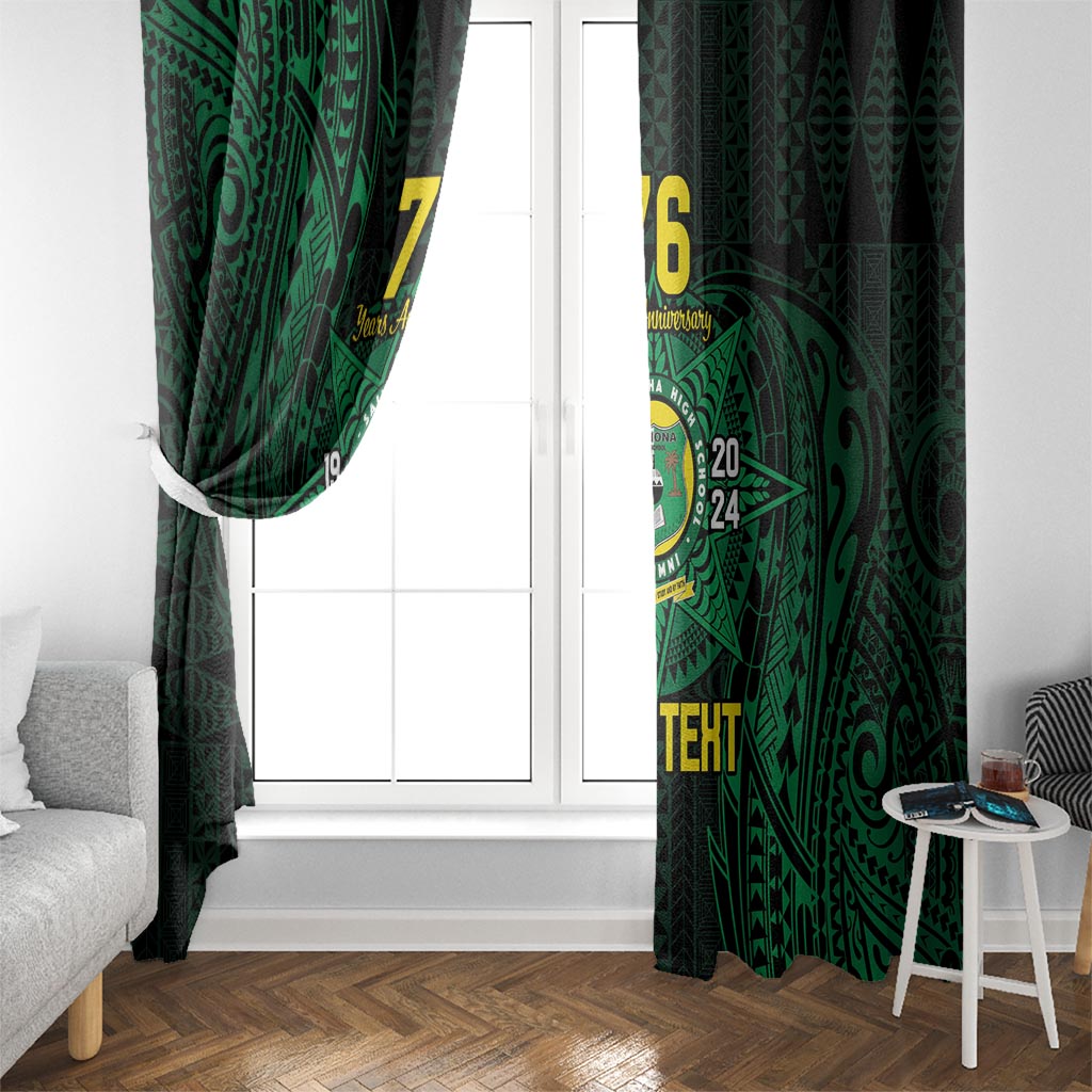 Personalised Tonga Liahona High School 76th Anniversary Window Curtain Special Kupesi Pattern