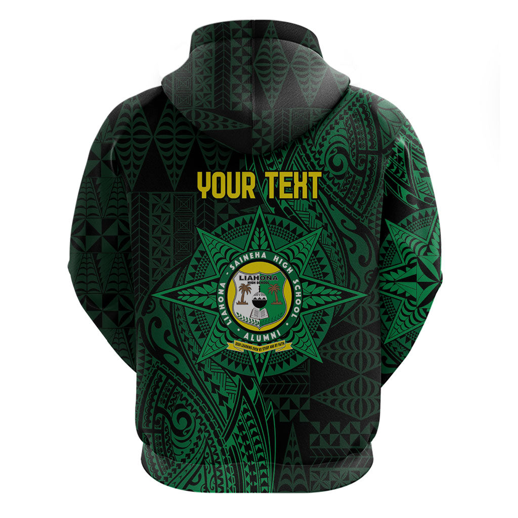 Personalised Tonga Liahona High School 80th Anniversary Zip Hoodie Special Kupesi Pattern LT9 - Polynesian Pride