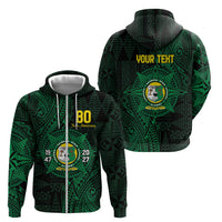Personalised Tonga Liahona High School 80th Anniversary Zip Hoodie Special Kupesi Pattern LT9 - Polynesian Pride