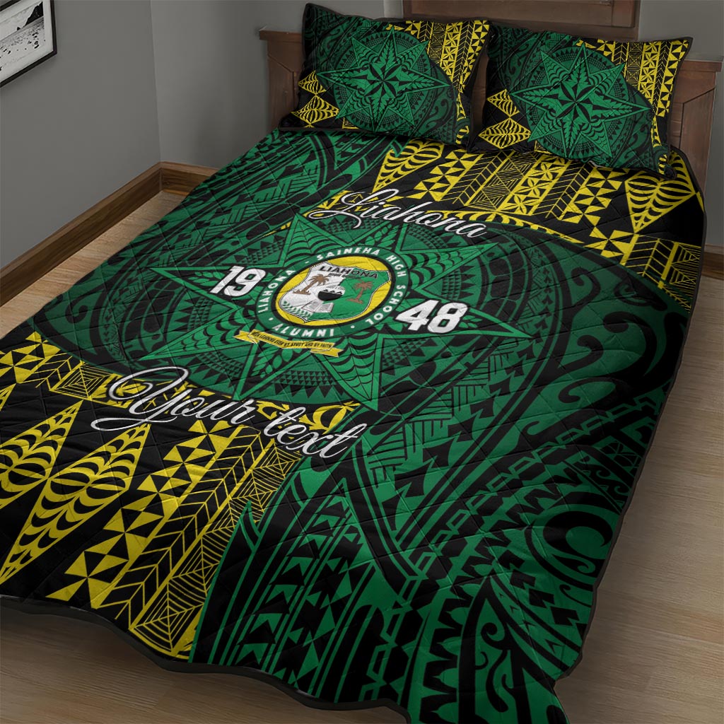 Personalised Tonga Liahona High School Quilt Bed Set Since 1948 Special Kupesi Pattern