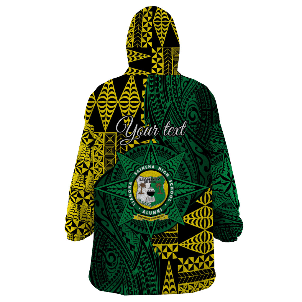 Personalised Tonga Liahona High School Wearable Blanket Hoodie Since 1948 Special Kupesi Pattern