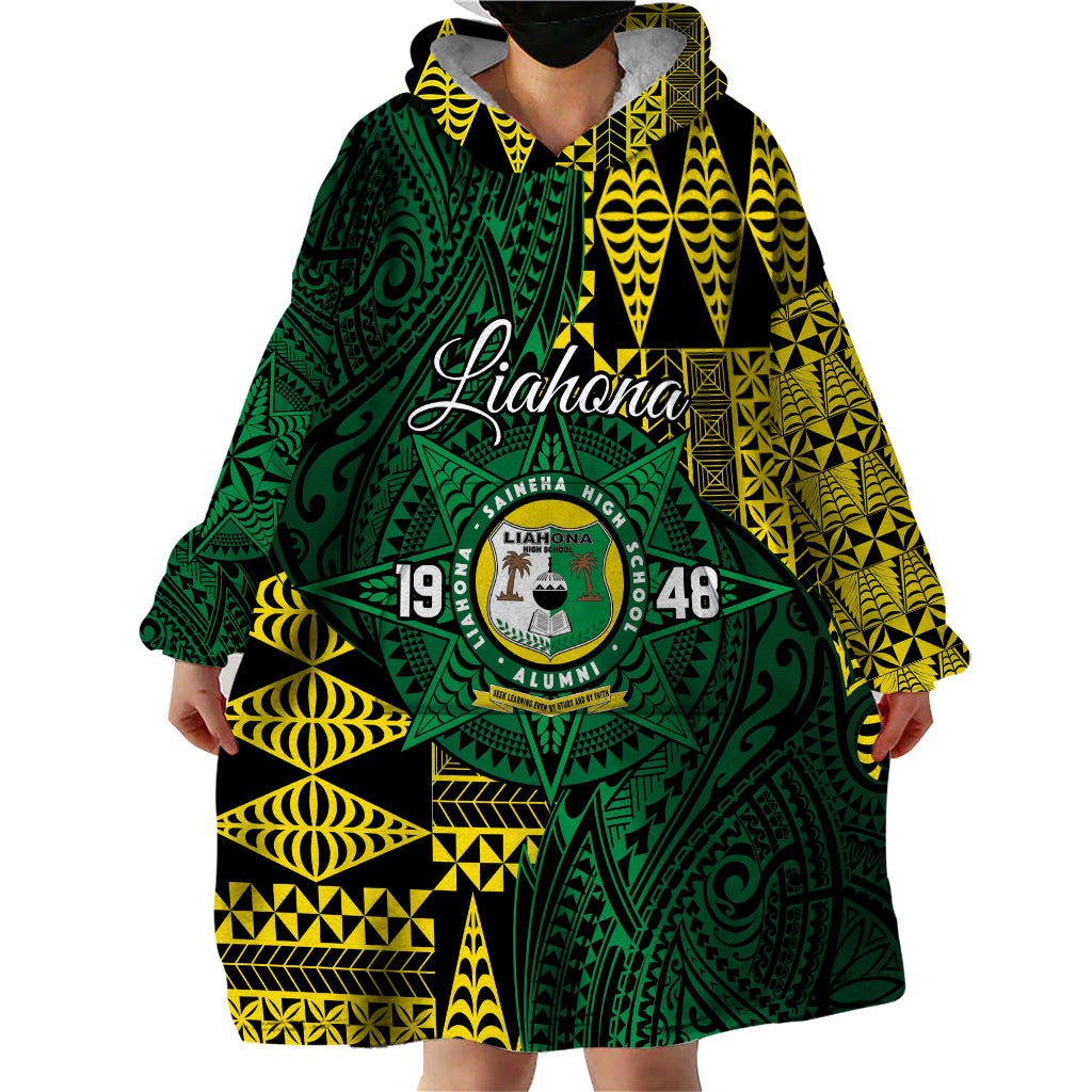 Personalised Tonga Liahona High School Wearable Blanket Hoodie Since 1948 Special Kupesi Pattern