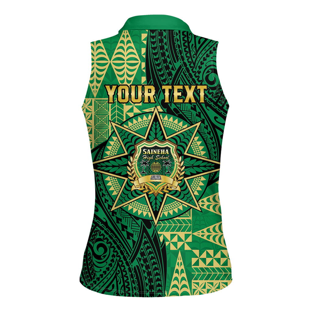 Personalised Tonga Saineha High School Women Sleeveless Polo Shirt Since 1978 Special Kupesi Pattern