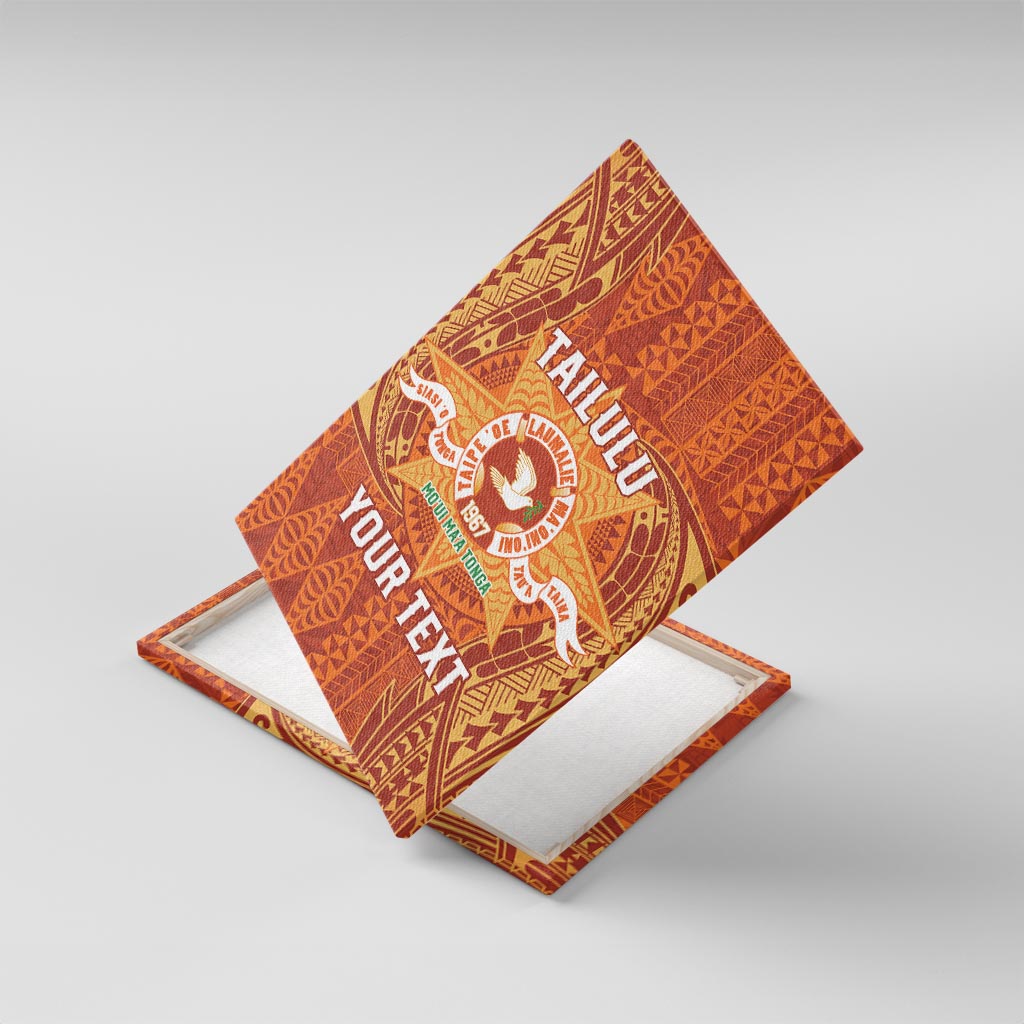 Personalised Tonga Tailulu College Canvas Wall Art Since 1967 Special Kupesi Pattern Version 1