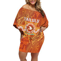 Personalised Tonga Tailulu College Family Matching Off Shoulder Short Dress and Hawaiian Shirt Since 1967 Special Kupesi Pattern Version 1
