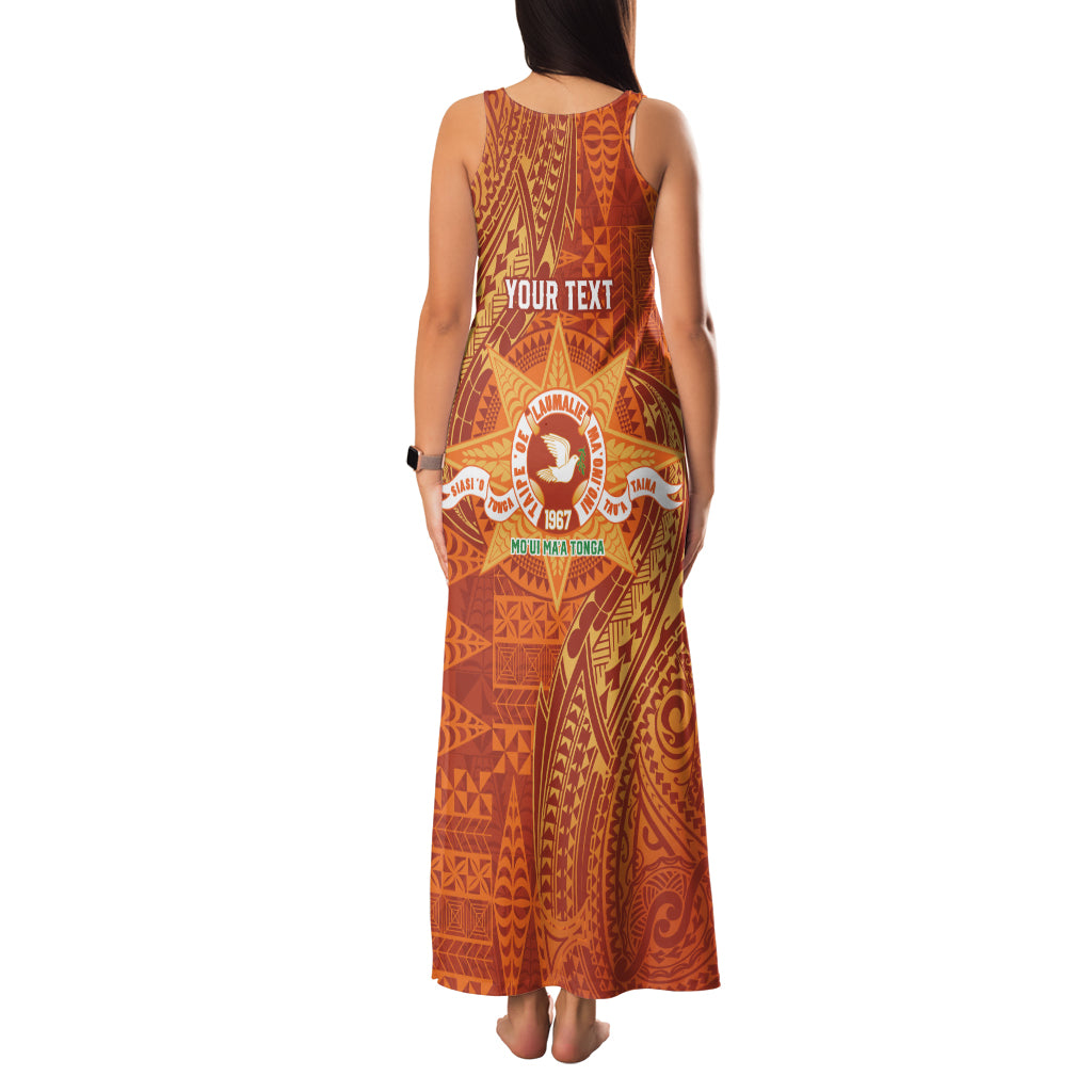 Personalised Tonga Tailulu College Family Matching Tank Maxi Dress and Hawaiian Shirt Since 1967 Special Kupesi Pattern Version 1